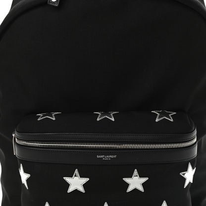 Saint Laurent Canvas Stars Print Hunting Backpack Black Silver 6 of 8