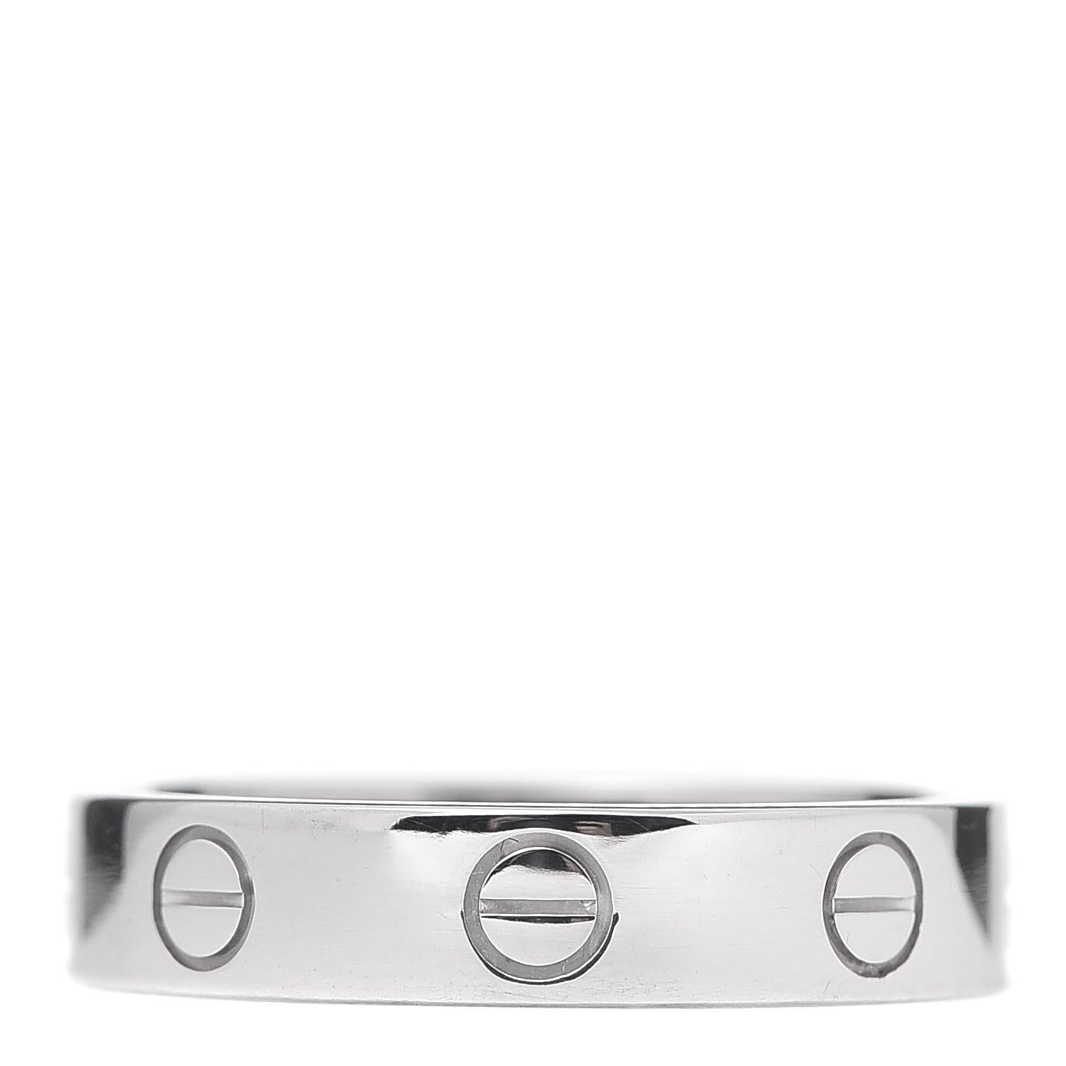 Cartier 18K White Gold Diamond 4mm LOVE Wedding Band Ring 51 5.75 3 of 5