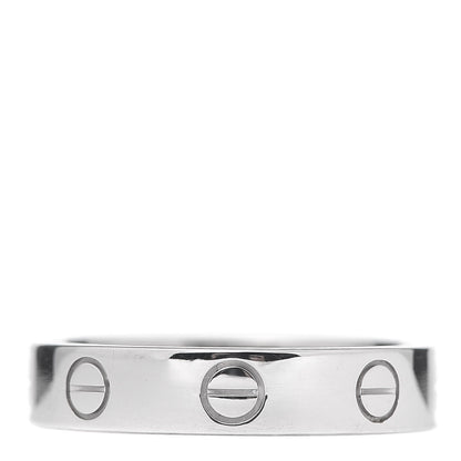 Cartier 18K White Gold Diamond 4mm LOVE Wedding Band Ring 51 5.75 3 of 5