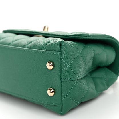 Chanel Caviar Quilted Extra Mini Coco Handle Flap Green 10 of 11