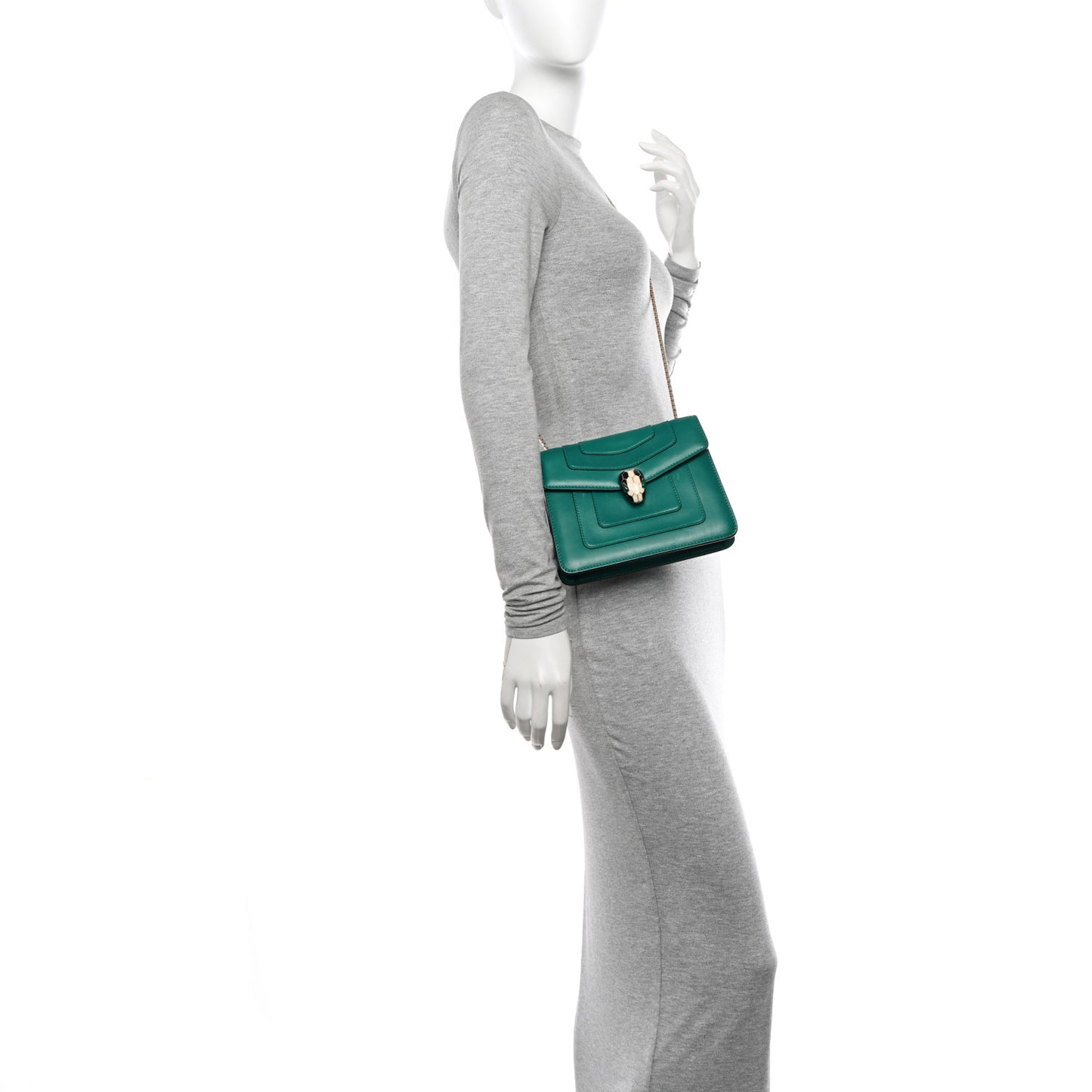 Calfskin Serpenti Forever Crossbody Bag Emerald Green