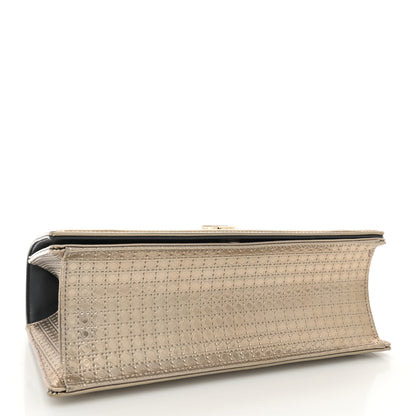 Christian Dior Metallic Patent Micro-Cannage Medium Diorama Flap Bag Gold 4 of 12