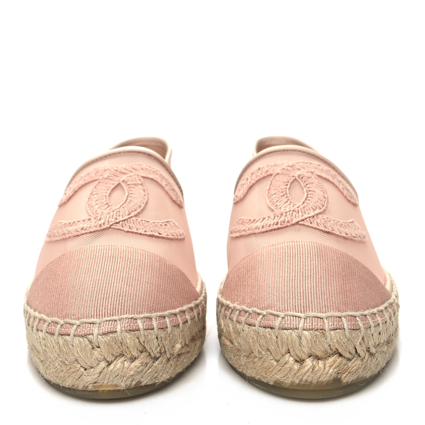 Mesh Grosgrain CC Espadrilles 39 Pink
