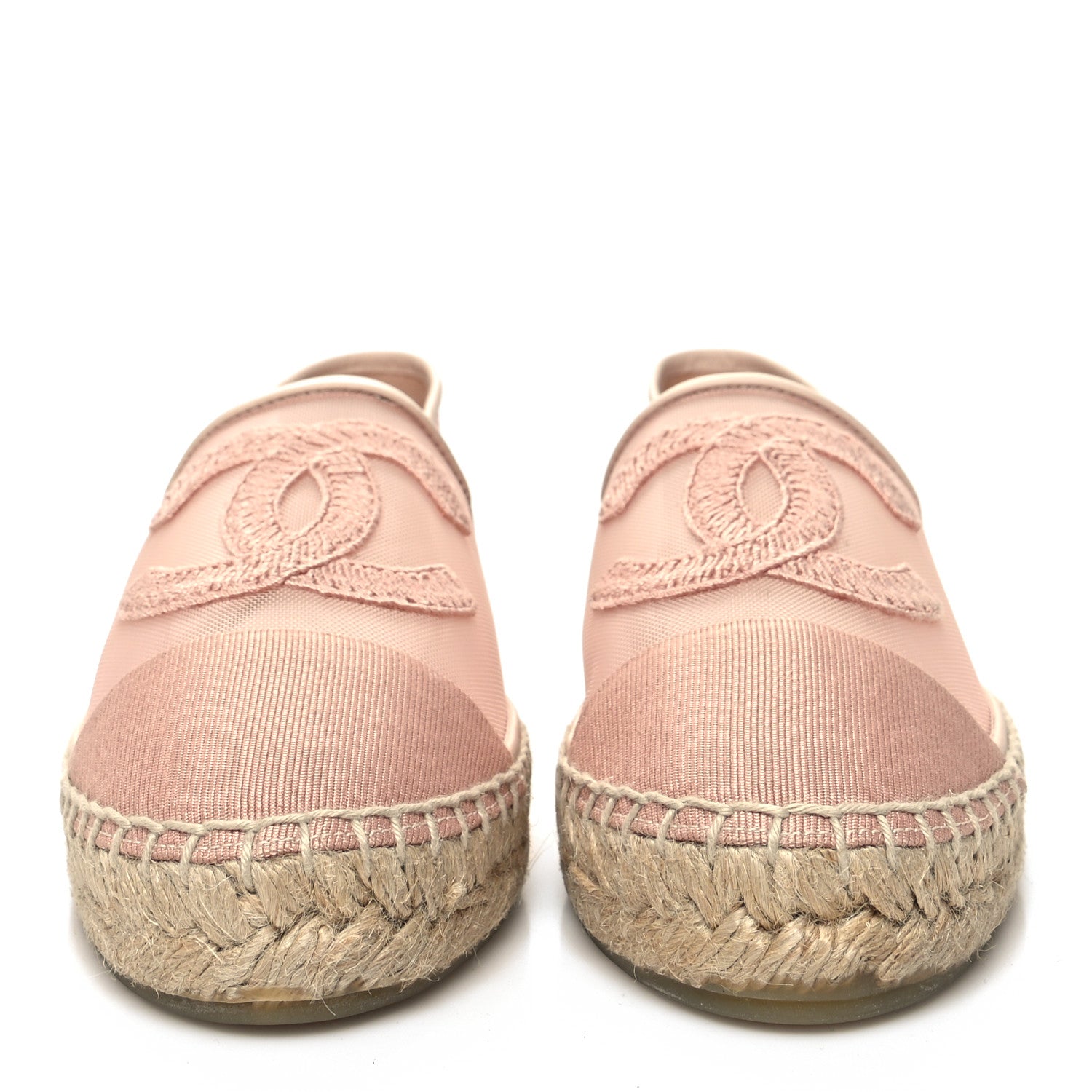 Chanel Mesh Grosgrain CC Espadrilles 39 Pink 2 of 8