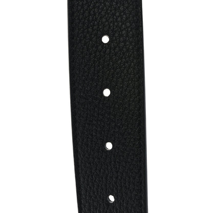 Fendi Cuoio Romano Glazed Fabric Enamel FF 1974 Reversible Belt 85 34 Black Tobacco 4 of 5