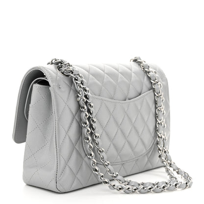 Chanel Iridescent Lambskin Quilted Medium Double Flap Grey 3 of 10