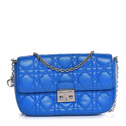 Christian Dior Lambskin Cannage Miss Dior Promenade Pouch Blue 1 of 14