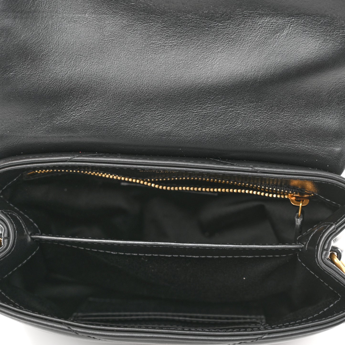 Calfskin Y Quilted Monogram Toy Loulou Crossbody Bag Black