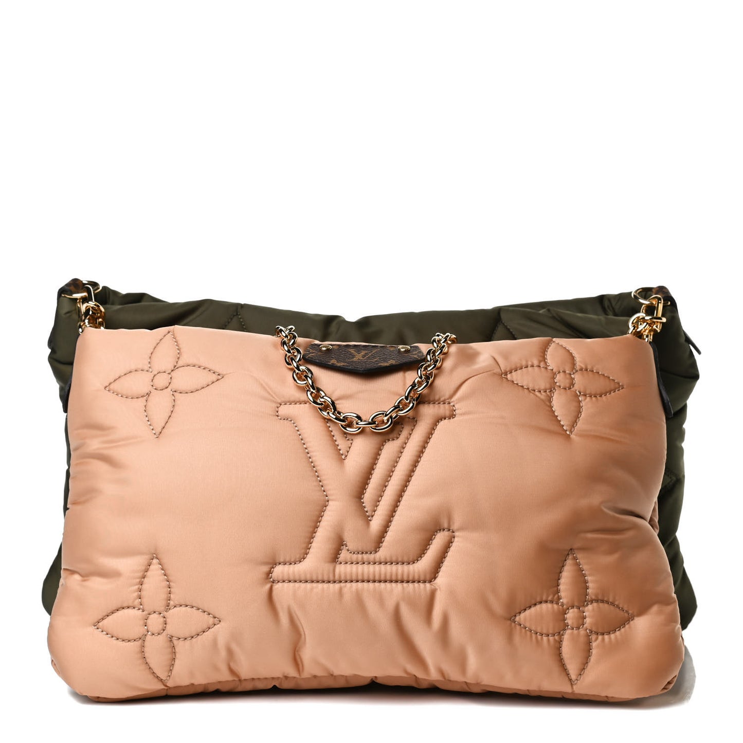 Econyl Monogram Pillow Maxi Multi Pochette Accessories Kaki Beige