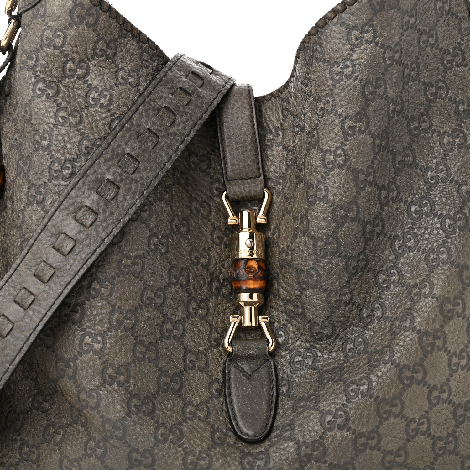 Gucci Guccissima Large New Jackie Hobo Military 8 of 10