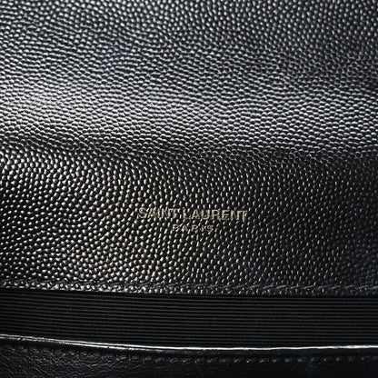 Saint Laurent Grain De Poudre Textured Mixed Matelasse Triquilt Medium Monogram Monochrome Satchel Black 6 of 12