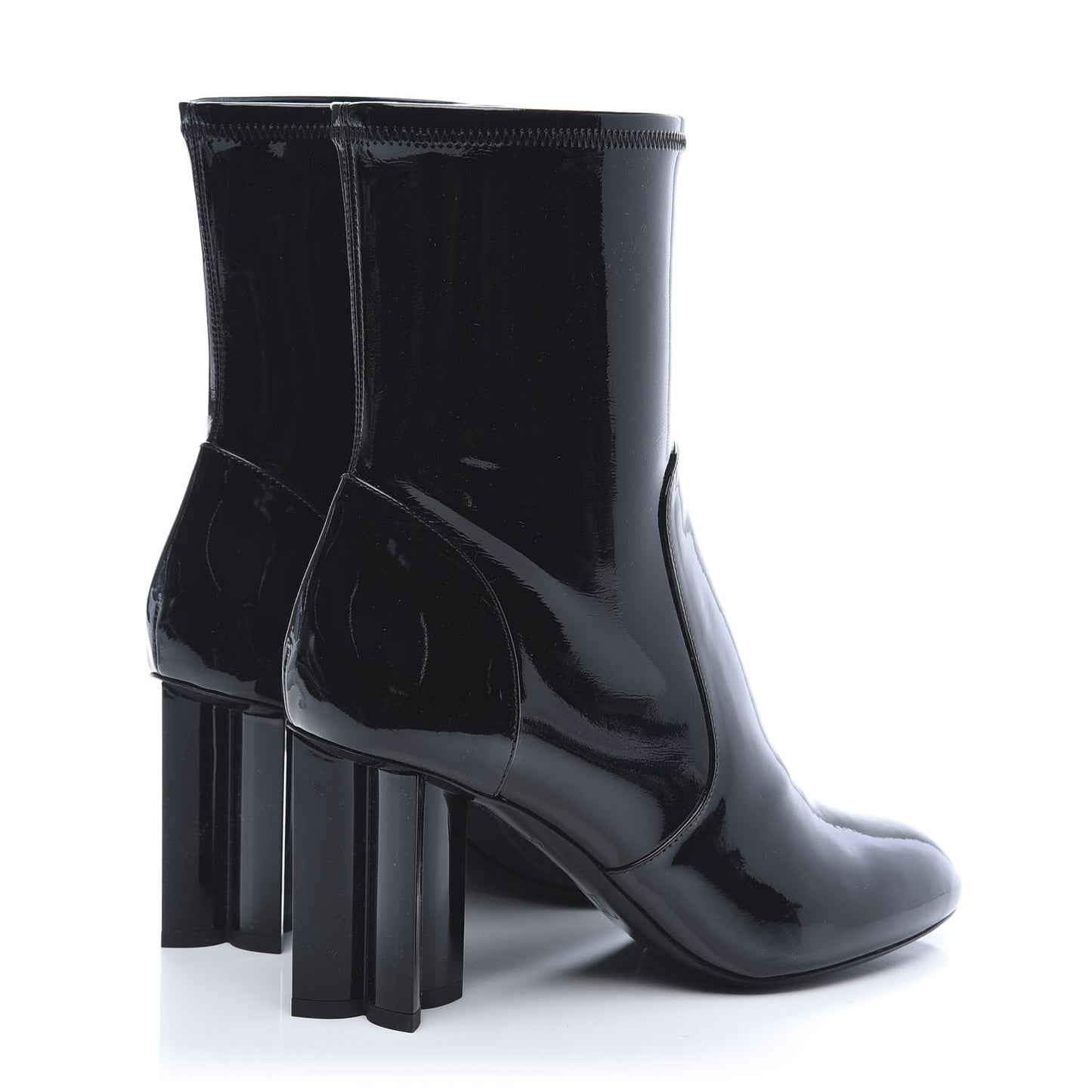 Patent Silhouette Ankle Boots 37 Black