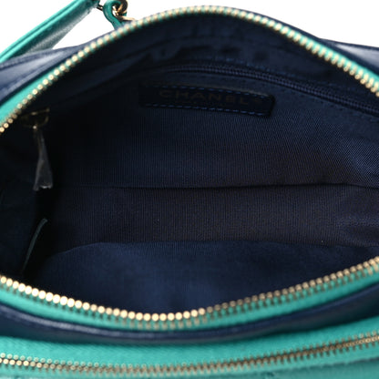 Chanel Goatskin Quilted Tri-Color In & Out Waist Bag Navy Turquoise Pink 5 of 8