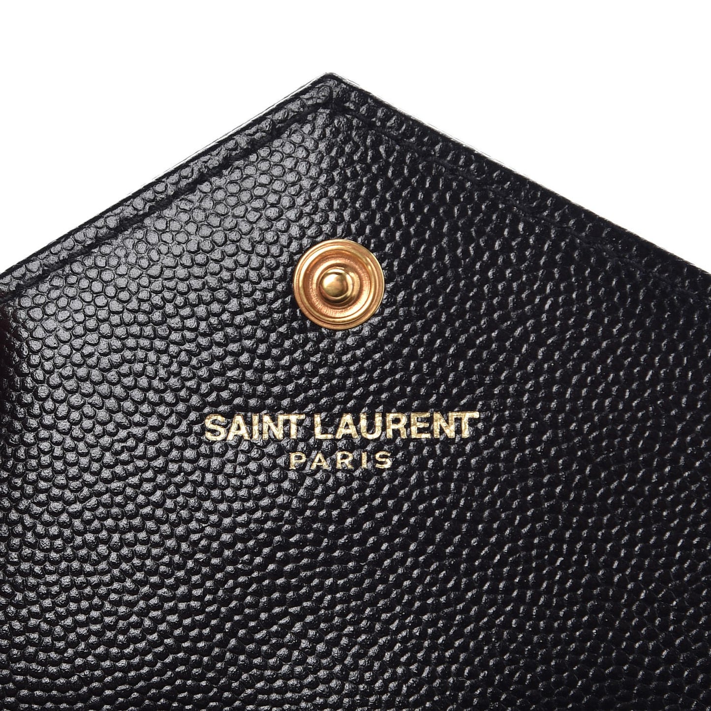 Grain De Poudre Matelasse Chevron Small Monogram Envelope Wallet Black