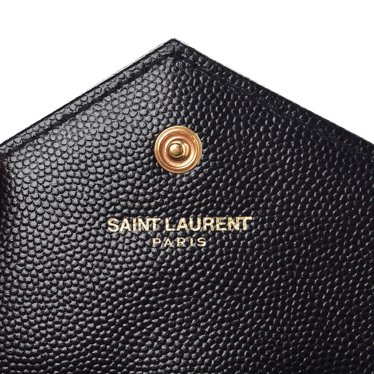 Saint Laurent Grain De Poudre Matelasse Chevron Small Monogram Envelope Wallet Black 6 of 7