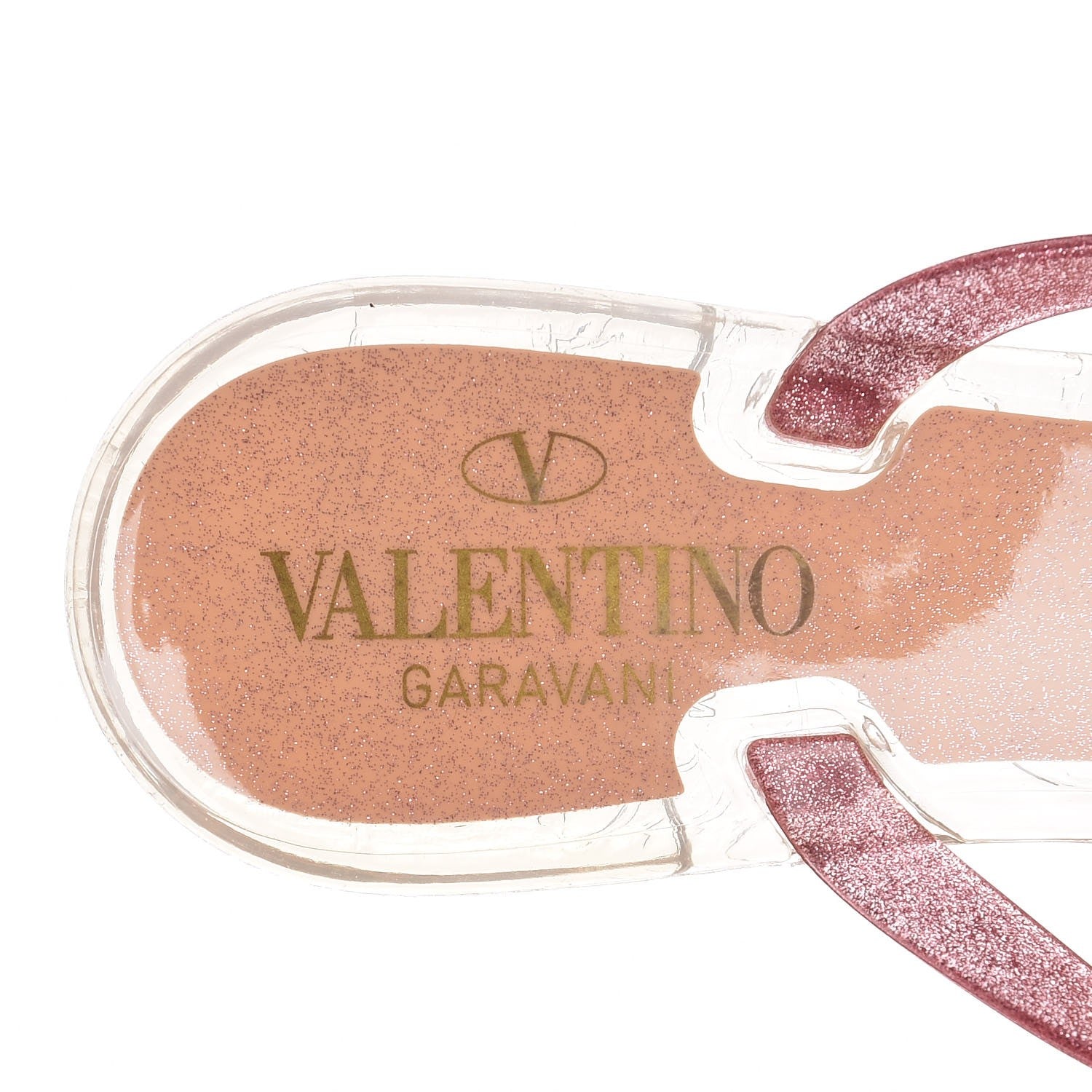 Valentino Garavani PVC Jelly Glitter Rockstud Bow Thong Sandals 37 Pink 8 of 10