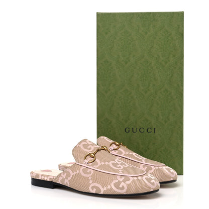 Gucci Monogram Macro GG Nappa Charlotte Womens Princetown Slippers 36 Beige Perfect Pink 11 of 11