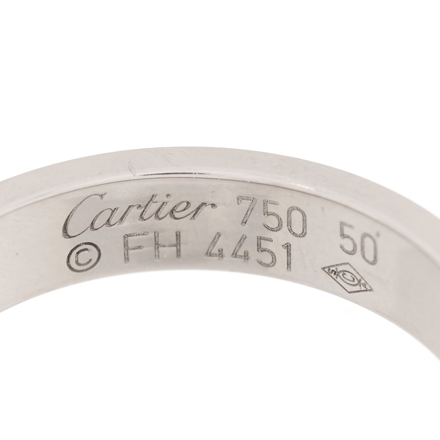 18K White Gold 3.5mm LOVE Wedding Band Ring 50 5.25