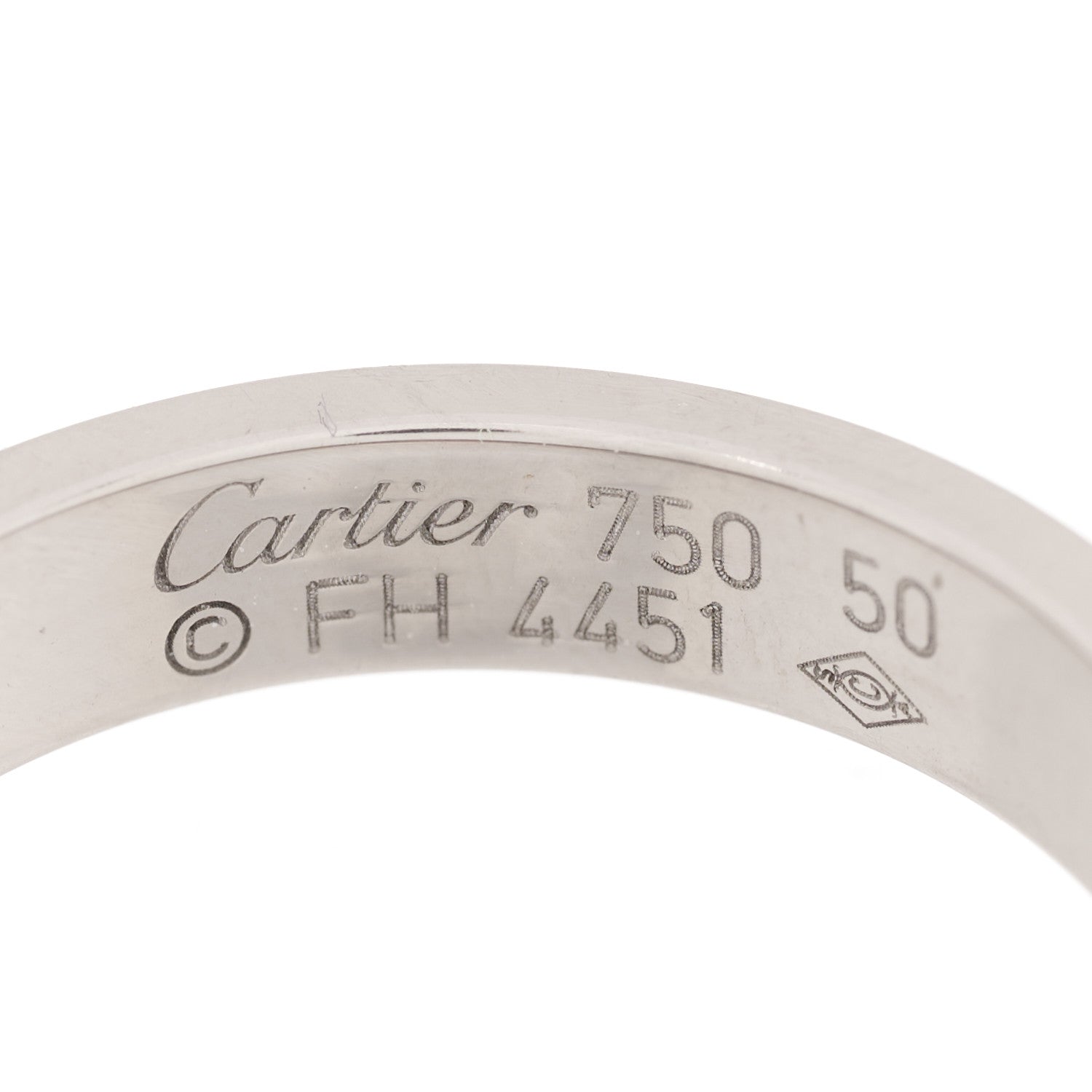 Cartier 18K White Gold 3.5mm LOVE Wedding Band Ring 50 5.25 4 of 4