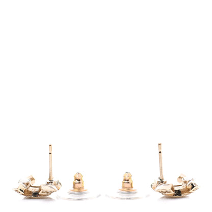 Chanel Crystal CC Earrings Gold 3 of 4