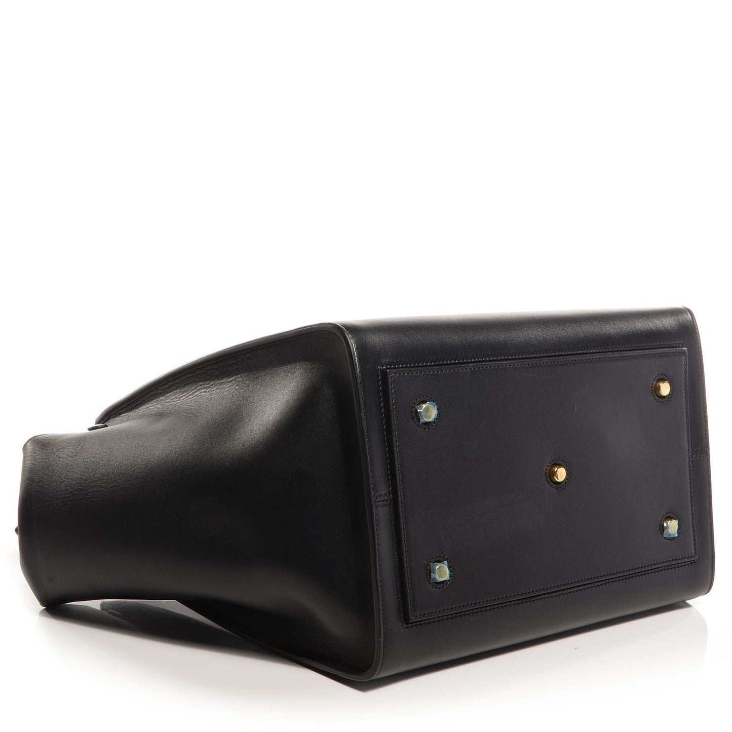 Smooth Calfskin Large Bi-Color Tie Knot Tote Black Navy