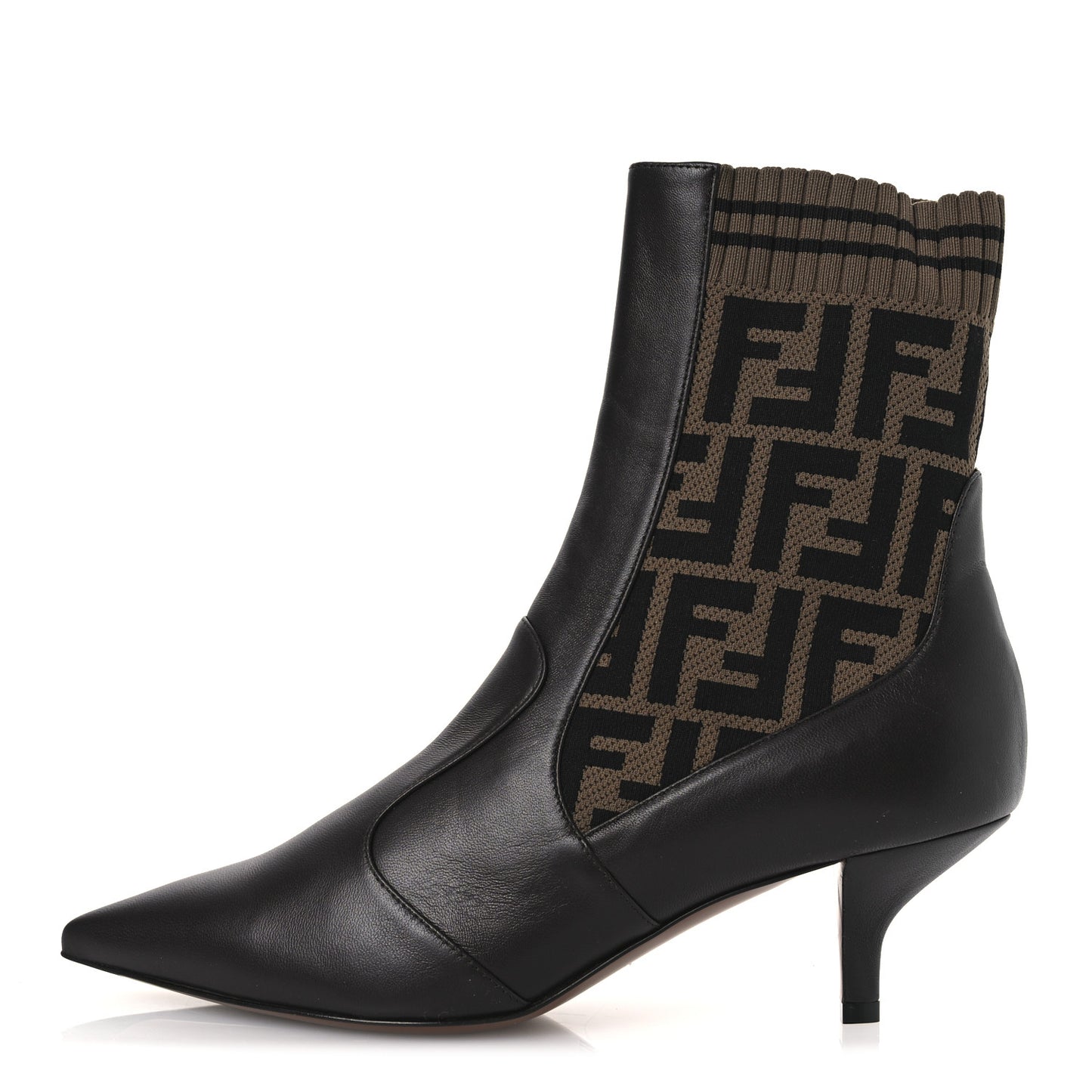 Nappa Microfiber Fabric FF Rockoko 55mm Sock Boots 37 Ebano Tobacco Black