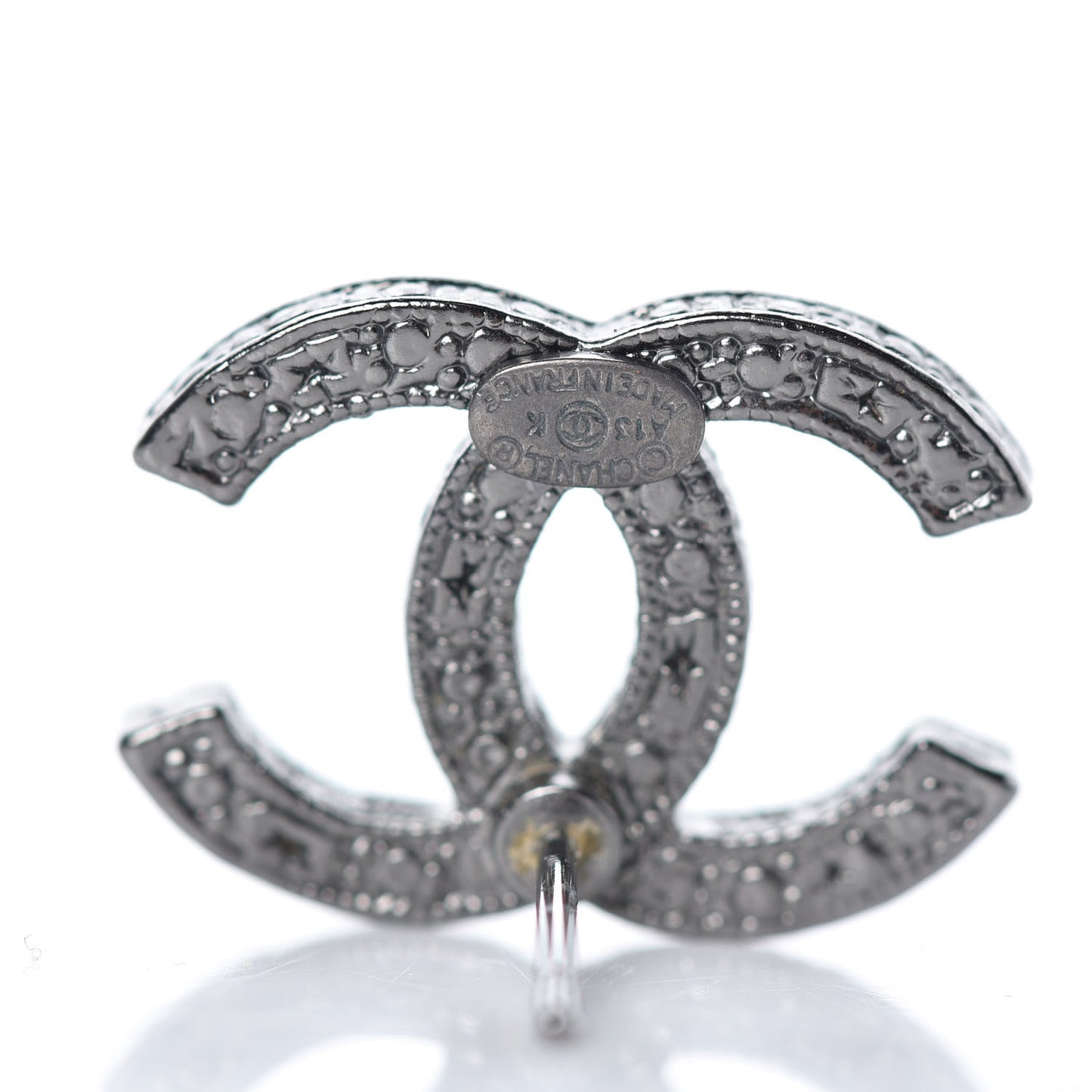 Ruthenium Crystal CC Earrings Silver Black