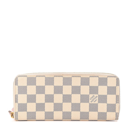 Louis Vuitton Damier Azur Clemence Wallet Rose Ballerine 1 of 8