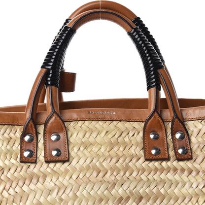 Balenciaga Straw Calfskin Bistrot Panier Small Tote Natural 11 of 11