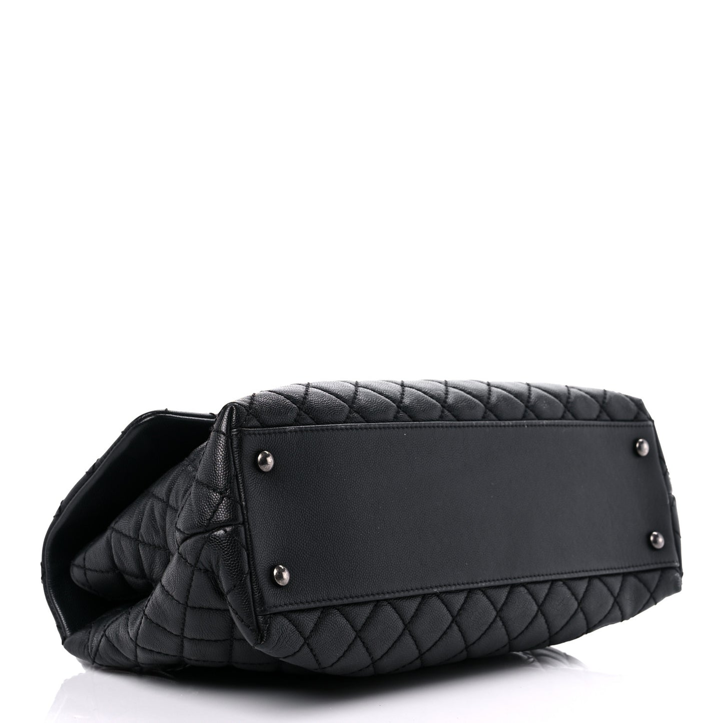 Caviar Quilted Medium Coco Handle Flap Black