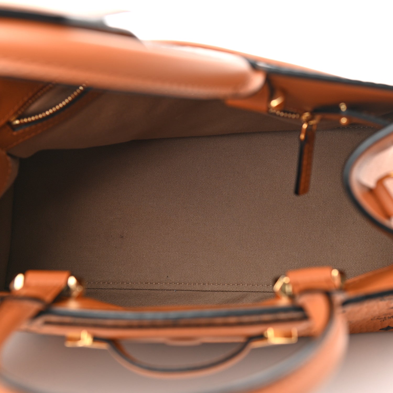 MCM Visetos Small Essential Tote Cognac 5 of 8
