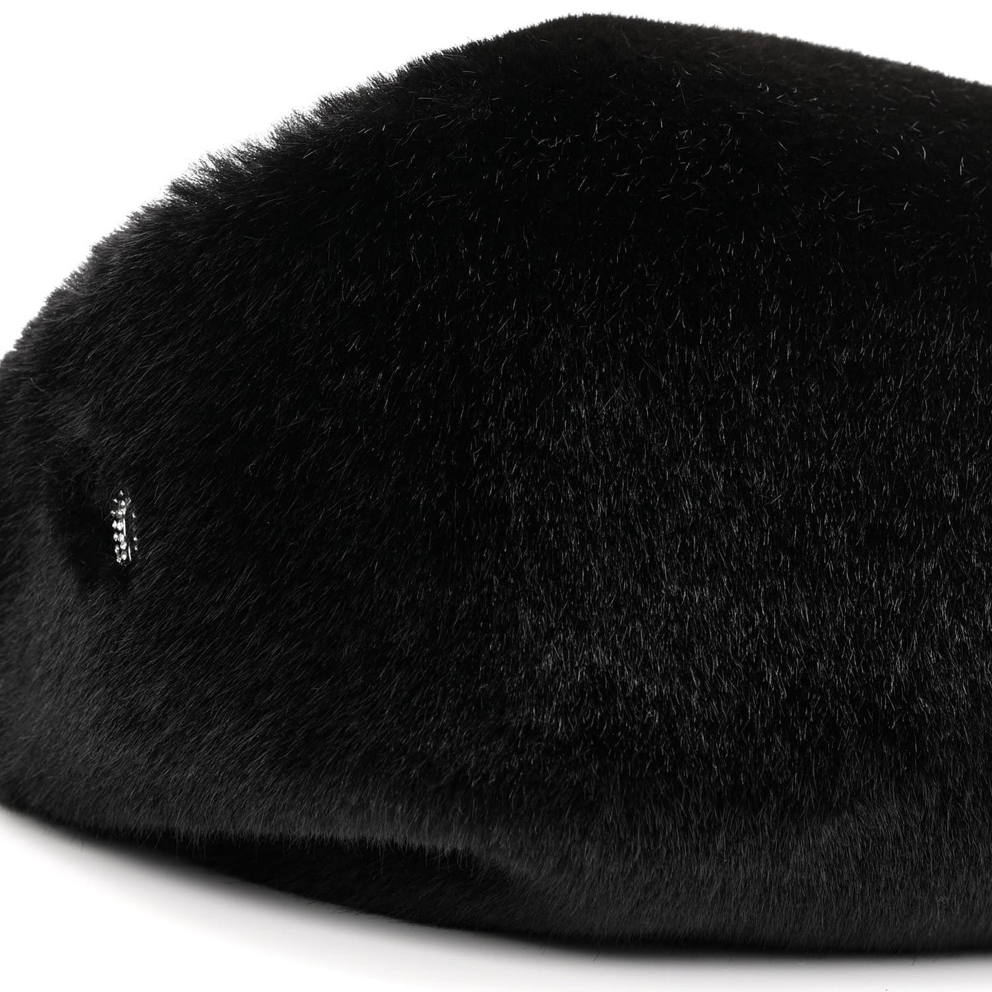 Faux Fur Small Scrunchie Bag Black
