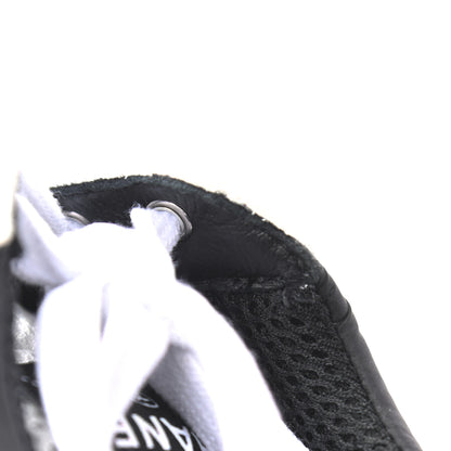Chanel Mesh Suede Calfskin Grained Calfskin Womens CC Sneakers 37.5 White Black 8 of 9