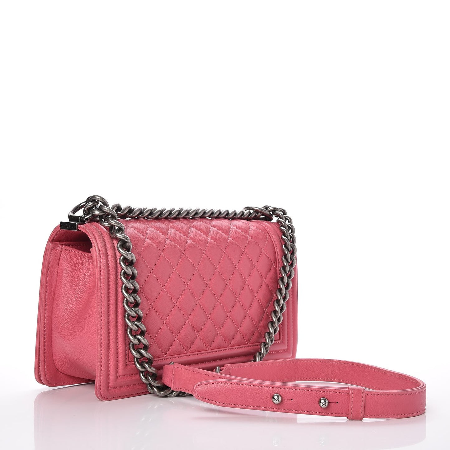 Calfskin Quilted Medium Boy Flap Pink