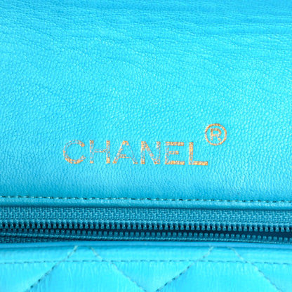 Chanel Lambskin Quilted Mini Square Flap Turquoise 6 of 8