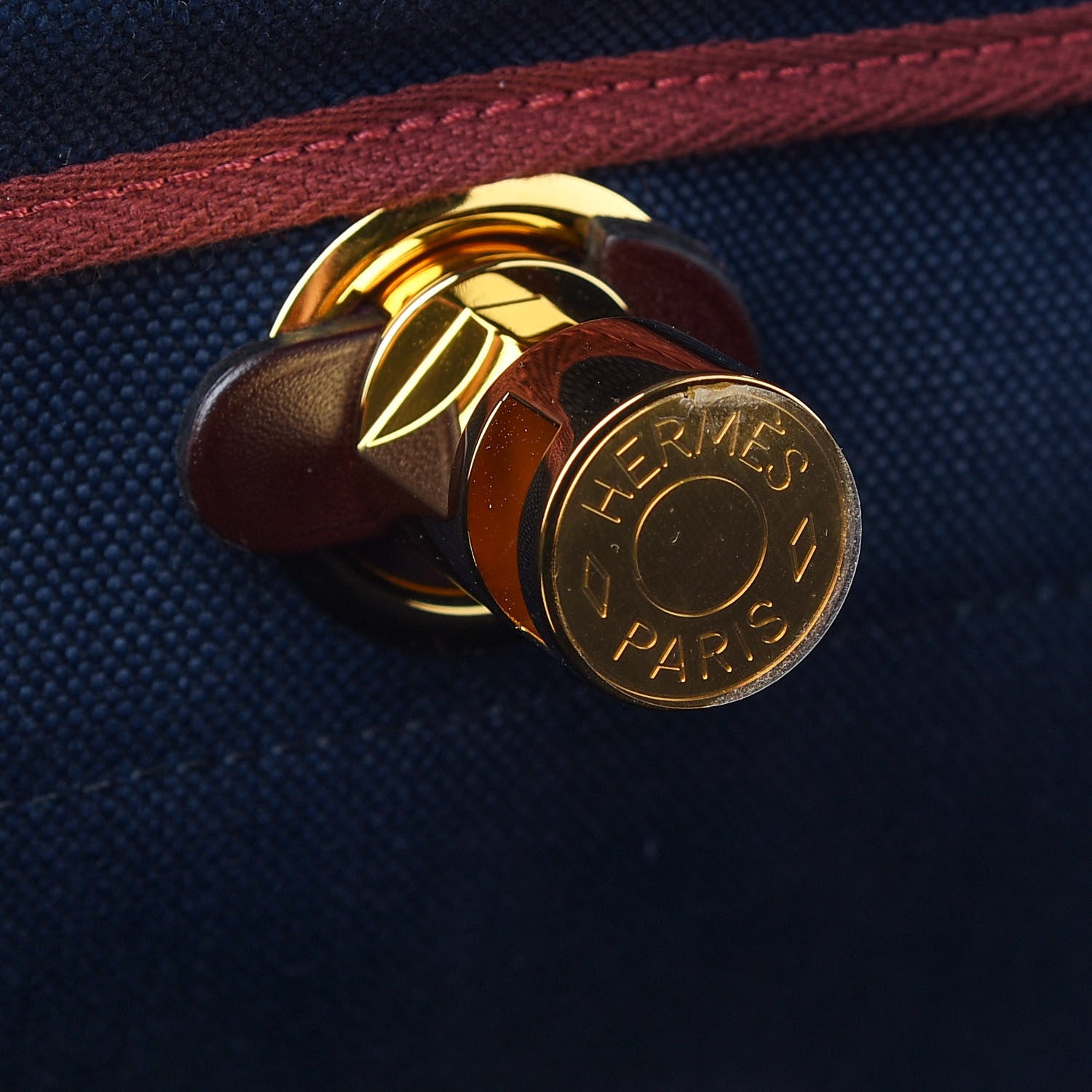 Hermes Toile Militaire Vache Hunter Herbag Zip Retourne 31 PM Rouge Sellier Bleu Marine 7 of 10