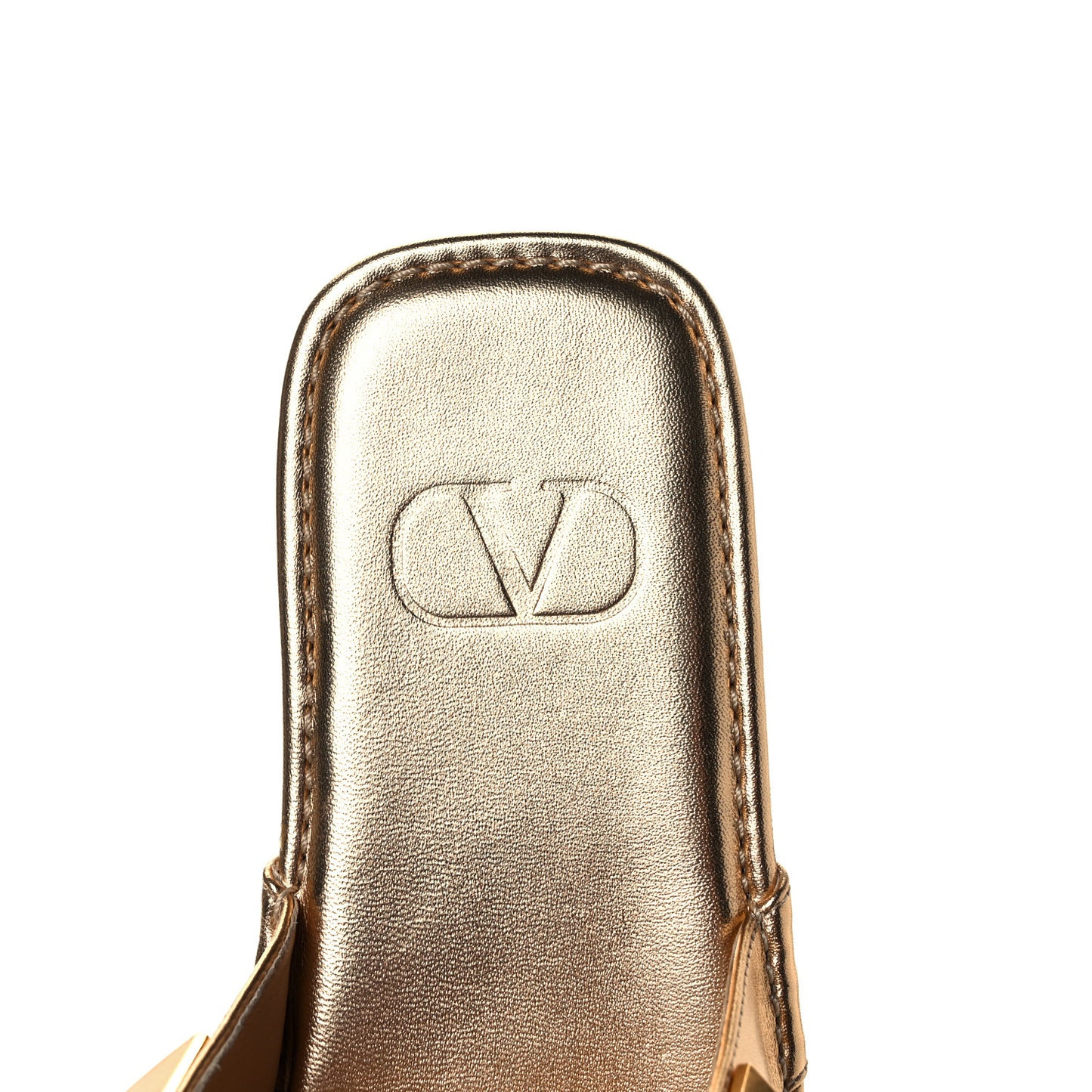Metallic Nappa Roman Stud Slippers 39.5 Antique Brass