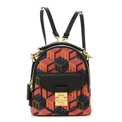 MCM Jaquard Cubic Monogram Rockstar X-Mini Tracy Backpack Multicolor 1 of 10