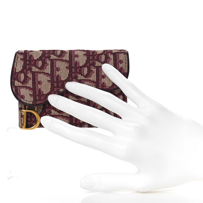 Christian Dior Oblique Saddle Card Holder Bordeaux 2 of 8