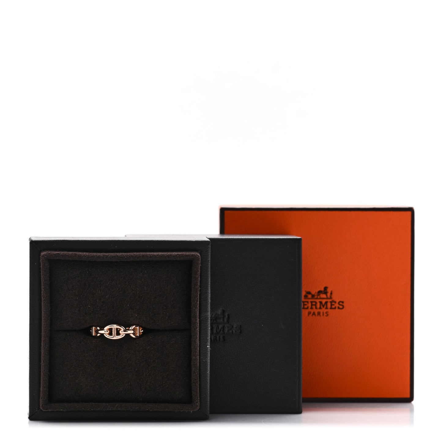 18K Rose Gold PM Chaine d'Ancre Enchainee Ring 53 6.5