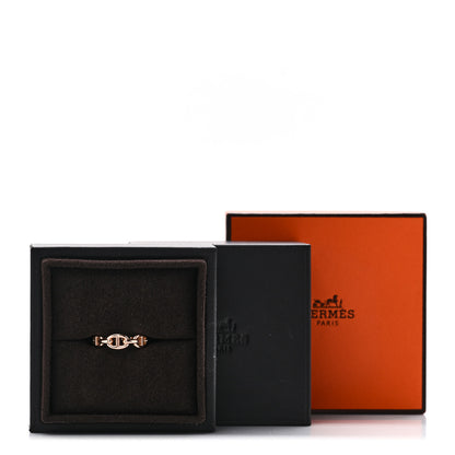 Hermes 18K Rose Gold PM Chaine d'Ancre Enchainee Ring 53 6.5 7 of 7