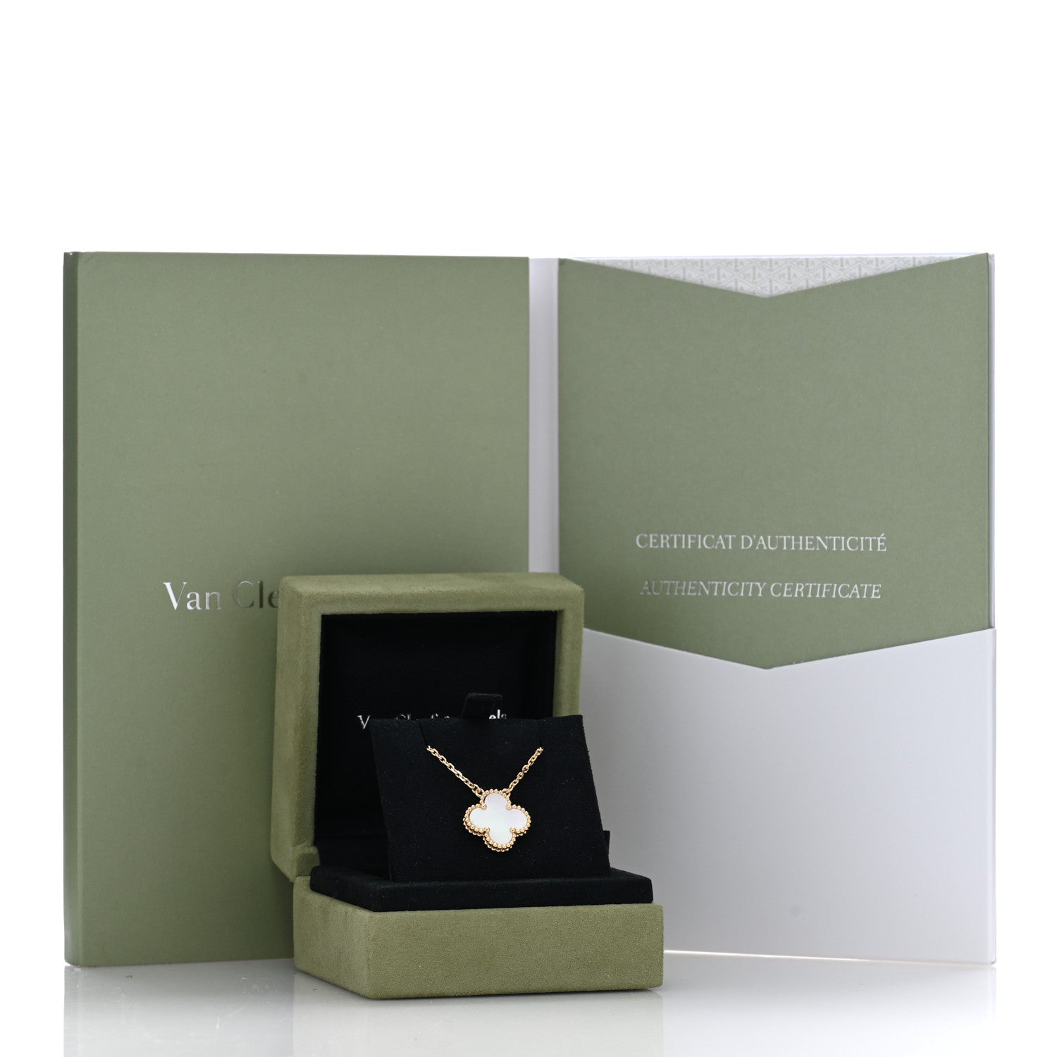 Van Cleef & Arpels VAN CLEEF & ARPELS 18K Yellow Gold Mother of Pearl Vintage Alhambra Pendant Necklace 5 of 5