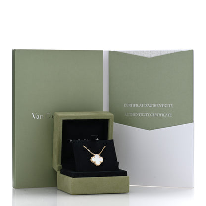 Van Cleef & Arpels VAN CLEEF & ARPELS 18K Yellow Gold Mother of Pearl Vintage Alhambra Pendant Necklace 5 of 5