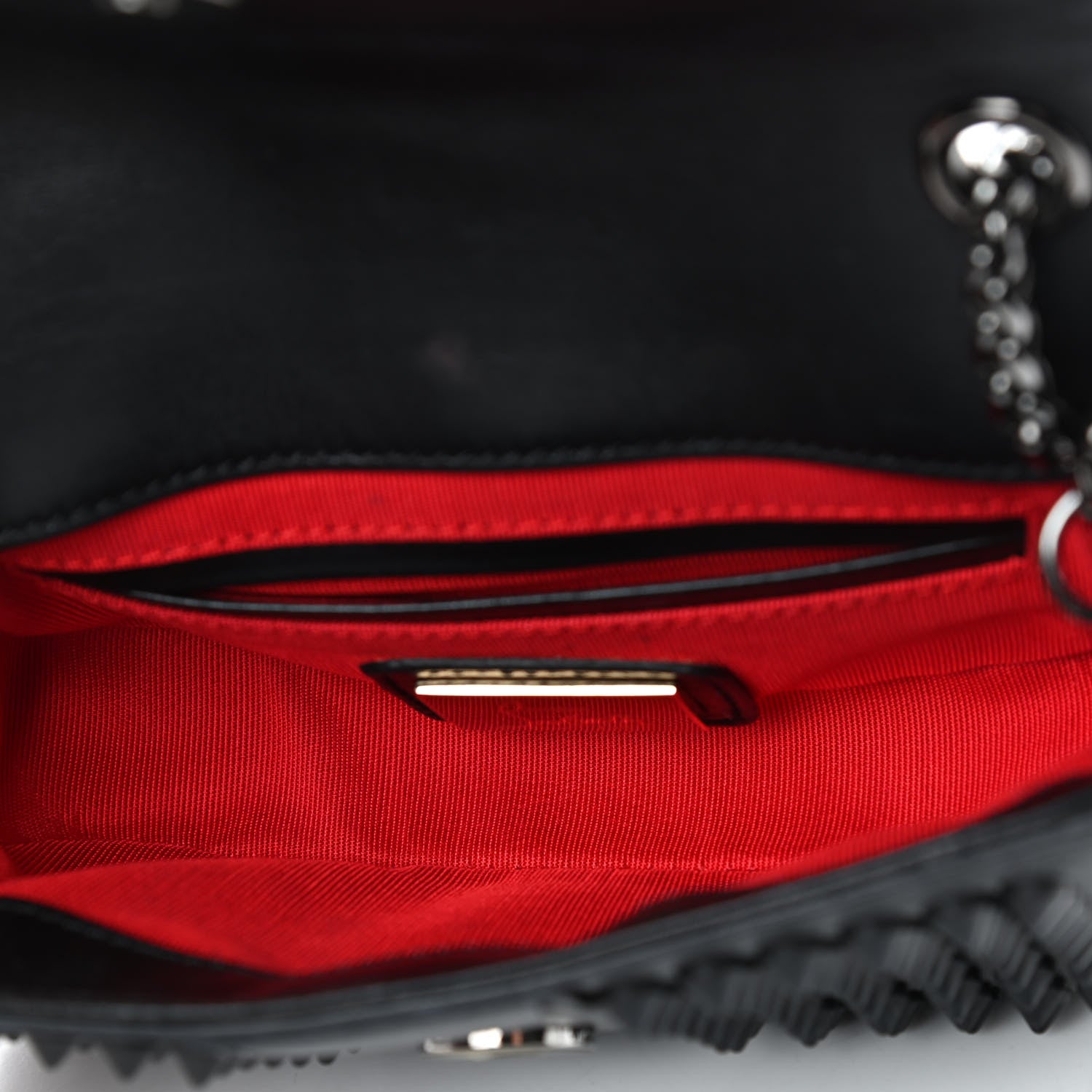 Christian Louboutin Calfskin Spikes Sweety Charity Crossbody Bag Black 4 of 9