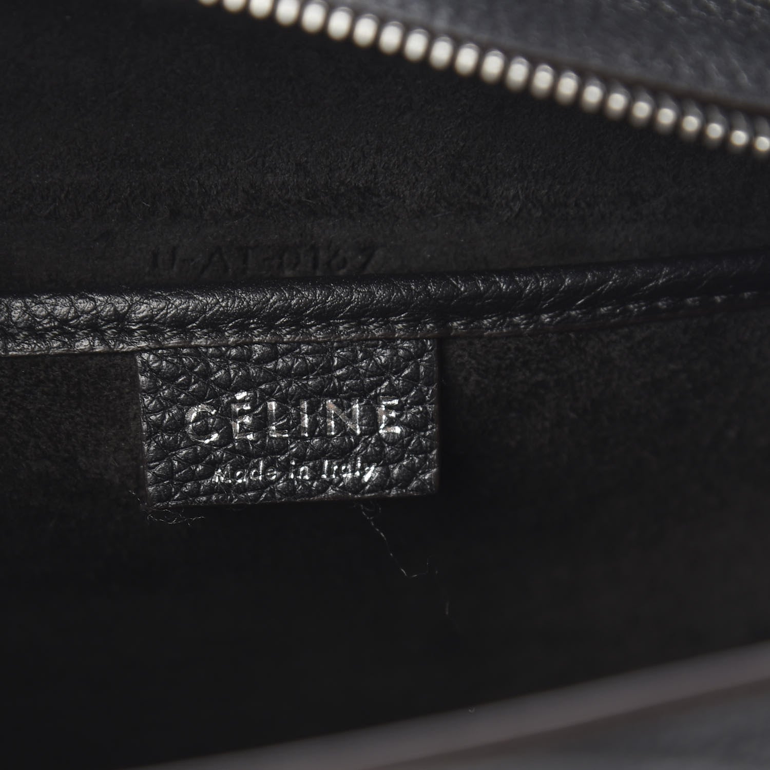 Celine Drummed Calfskin Nano Luggage Black 5 of 9
