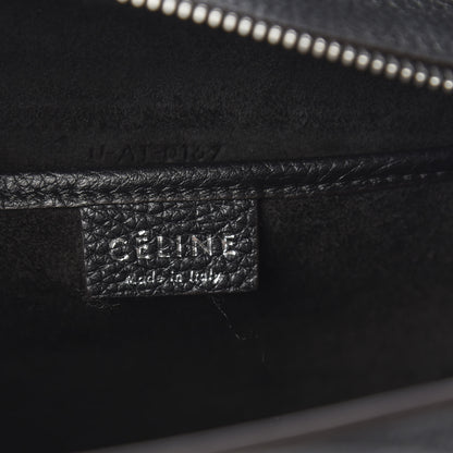 Celine Drummed Calfskin Nano Luggage Black 5 of 9