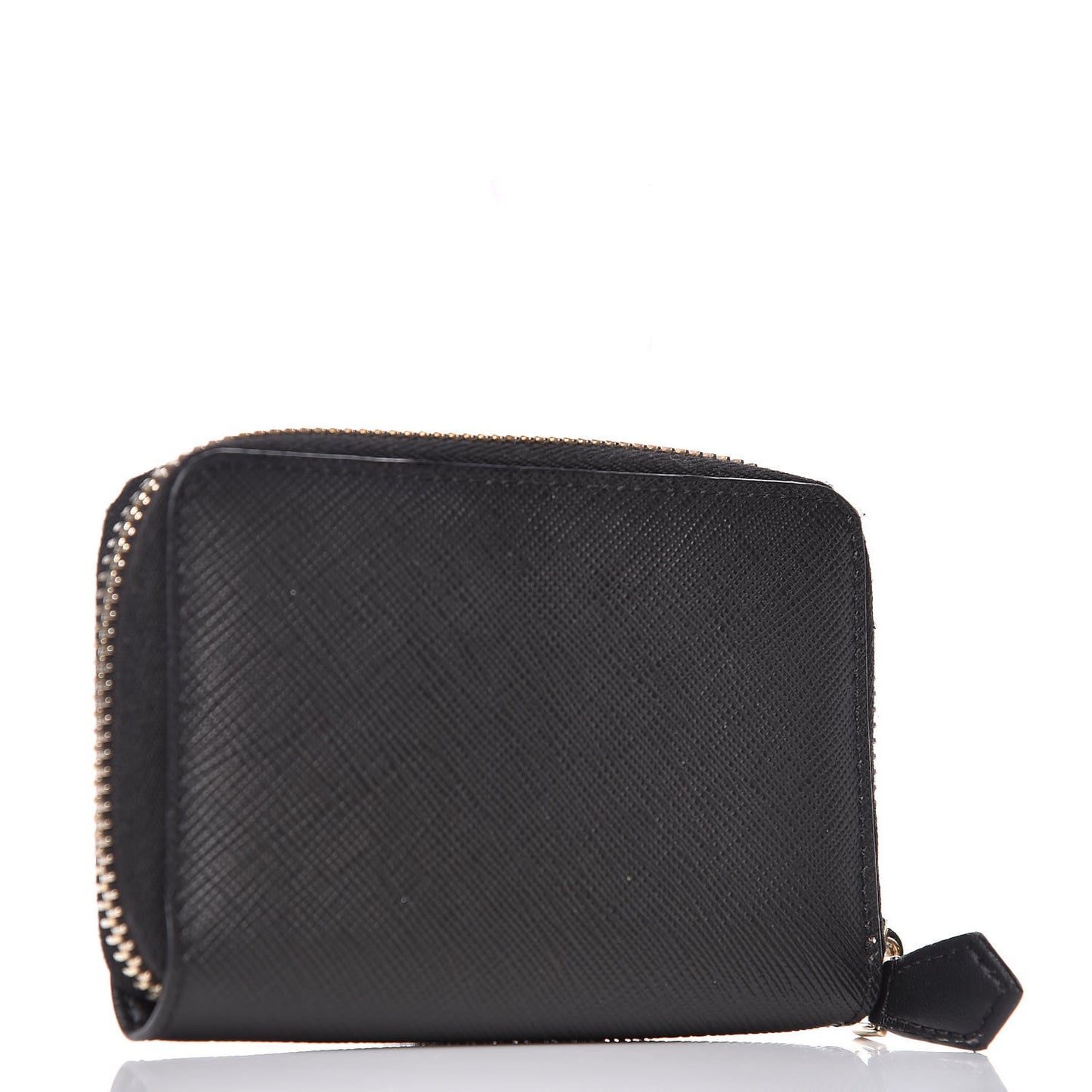 Textured Coated Canvas Iconic Bambi Print Mini Zip Wallet Black