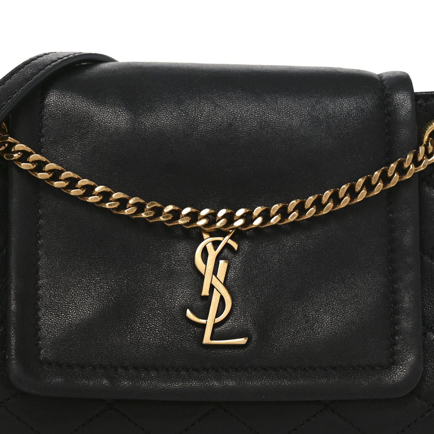 Saint Laurent Lambskin Quilted Monogram Mini Nolita Black 15 of 21