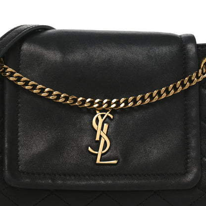 Saint Laurent Lambskin Quilted Monogram Mini Nolita Black 15 of 21