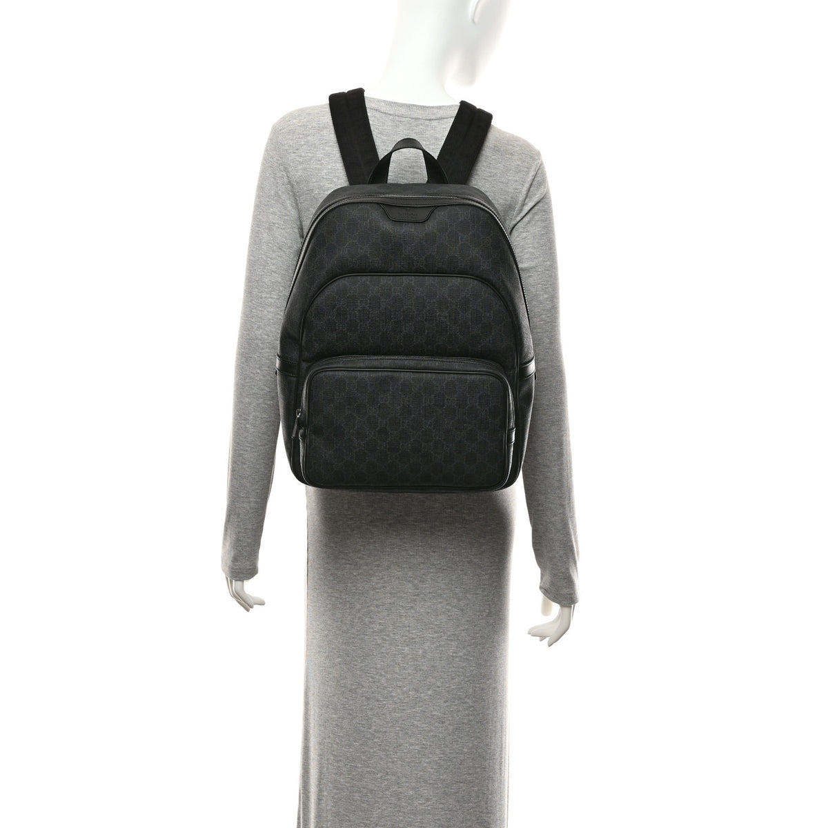 Gucci GG Supreme Monogram Medium Day Backpack Grey Black 2 of 11